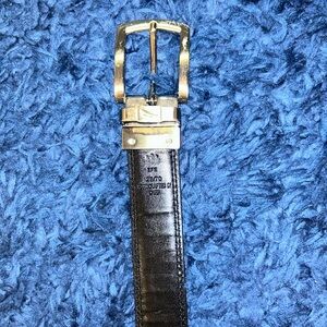 Nautical Black Leather Belt 28”